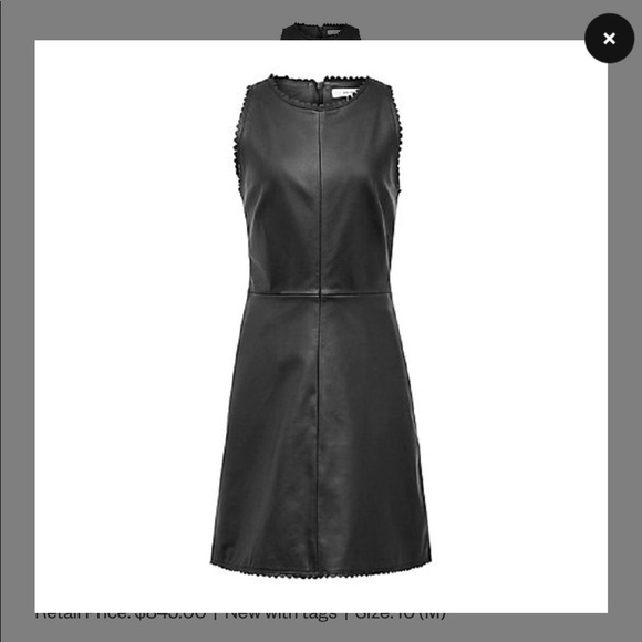 Reiss | Dresses | Reiss 0 Lamb Skin Leather Dress With Pockets | Poshmark